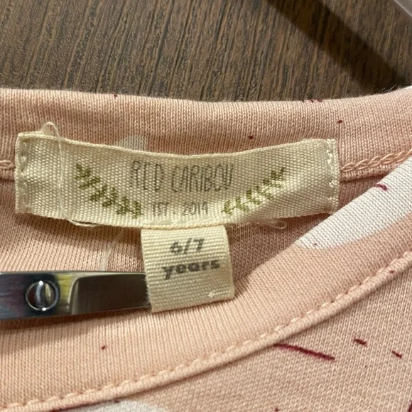 Red Caribou Girl’s ‘Moonlit Usagi(Hares)’ Peach Whip Dress Size 6/7 Years Easter - Picture 12 of 16